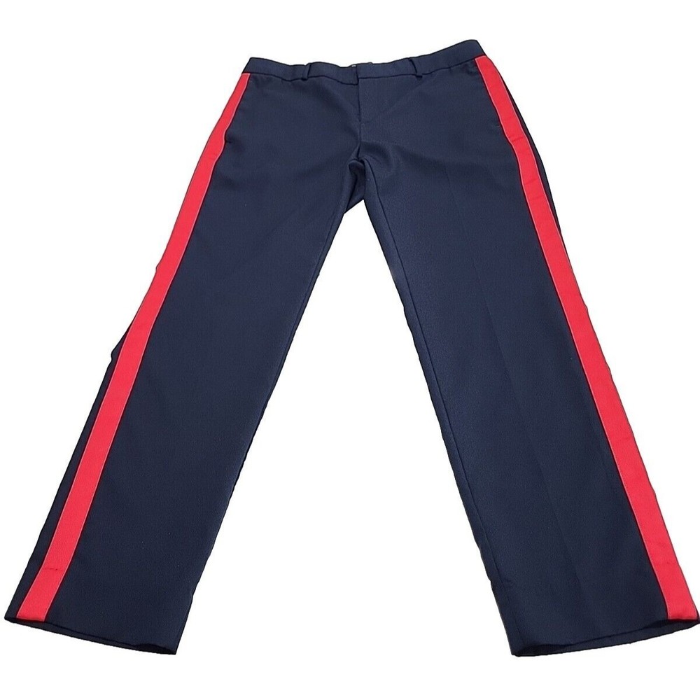 Navy Blue Red Stripe Banana Republic Avery Pants Women Military Costume Sz 6